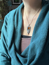 Load image into Gallery viewer, Montana Agate and Garnet Bee pendant