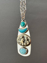 Load image into Gallery viewer, Bronze Hippocampus with turquoise