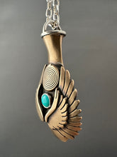 Load image into Gallery viewer, Winged Vessel with turquoise