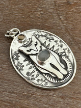 Load image into Gallery viewer, Jewel Cat with Grey Moonstone and Brown Tourmaline