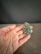 Load image into Gallery viewer, Serpentine Moon and Oak Leaf Pendant