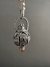 Load image into Gallery viewer, Vintage crystal and carnelian dragon egg medallion