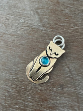 Load image into Gallery viewer, Bronze Kitty Pet with Blue Apatite