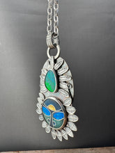 Load image into Gallery viewer, Cloisonné glass enamel pendant with opal