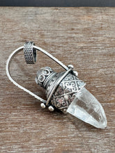 Load image into Gallery viewer, Quartz Crystal and Vintage Swarovski Medallion