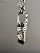 Load image into Gallery viewer, Tourmaline Crystal and Vintage Swarovski Medallion