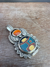 Load image into Gallery viewer, Cloisonné and Kyanite Medallion