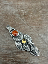 Load image into Gallery viewer, Orange Kyanite moon pendant