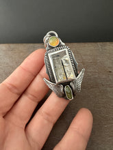 Load image into Gallery viewer, Quartz wing necklace with vesuvianite crystal