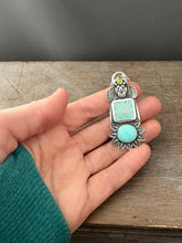 Load image into Gallery viewer, Enamel and Lone Mountain Turquoise Medallion