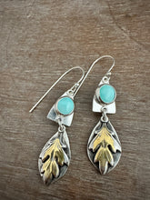 Load image into Gallery viewer, Turquoise and Leaves earrings