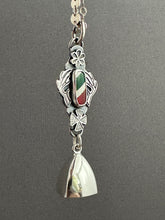 Load image into Gallery viewer, Candy Cane and Silver Bell Pendant