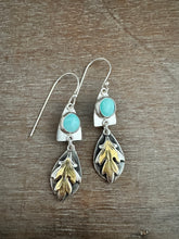 Load image into Gallery viewer, Turquoise and Leaves earrings