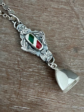 Load image into Gallery viewer, Candy Cane and Silver Bell Pendant