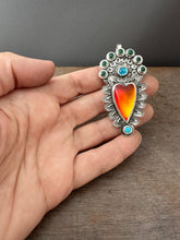 Load image into Gallery viewer, Roserita and Aventurine sacred heart pendant