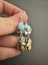 Load image into Gallery viewer, Turquoise and Leaves earrings