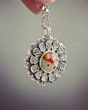 Load image into Gallery viewer, Millefiori glass pendant with flowers