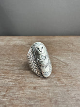Load image into Gallery viewer, Moon owl ring size 9.5
