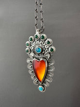 Load image into Gallery viewer, Roserita and Aventurine sacred heart pendant