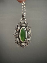 Load image into Gallery viewer, Serpentine Moon and Oak Leaf Pendant