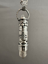 Load image into Gallery viewer, Quartz Crystal and Vintage Swarovski Medallion