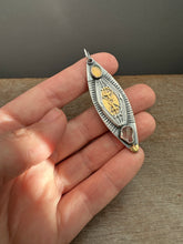 Load image into Gallery viewer, Opal and herkimer quartz with 23k gold keum boo pendant o