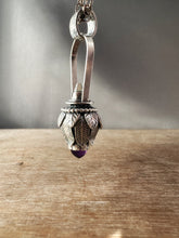 Load image into Gallery viewer, Vintage crystal and amethyst dragon egg medallion