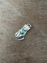Load image into Gallery viewer, Sterling silver Kitty Pet with Turquoise