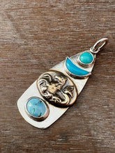 Load image into Gallery viewer, Bronze Hippocampus with turquoise