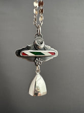 Load image into Gallery viewer, Candy Cane and Silver Bell Pendant
