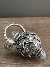 Load image into Gallery viewer, Vintage crystal and Blue Chalcedony dragon egg medallion