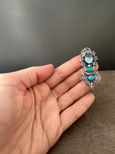 Load image into Gallery viewer, Turquoise and Aquamarine Moon Medallion