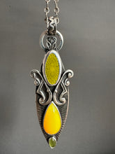 Load image into Gallery viewer, Rare yellow rosarita and enamel pendant