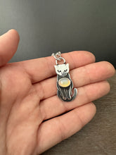 Load image into Gallery viewer, Sterling silver Kitty Pet with Opal