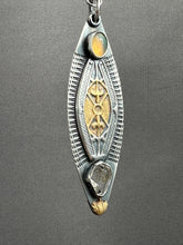 Load image into Gallery viewer, Opal and herkimer quartz with 23k gold keum boo pendant o