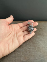 Load image into Gallery viewer, Vintage crystal and Blue Chalcedony dragon egg medallion