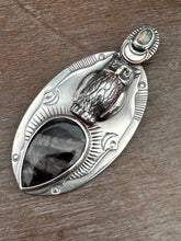 Load image into Gallery viewer, Hypersthene Owl Pendant