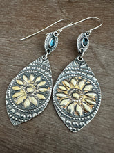 Load image into Gallery viewer, Blue topaz keum boo earrings