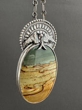 Load image into Gallery viewer, Flying bird with Picture Jasper Pendant