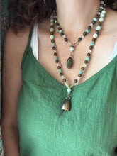 Load image into Gallery viewer, Handmade Bronze Bell on Hand Knotted Silk Beaded (short necklace)