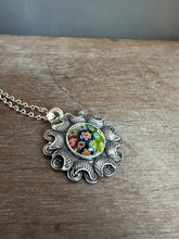 Load image into Gallery viewer, Millefiori glass pendant with moons