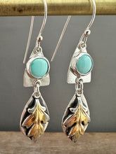 Load image into Gallery viewer, Turquoise and Leaves earrings