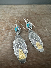 Load image into Gallery viewer, Our Lady of Guadalupe and turquoise earrings