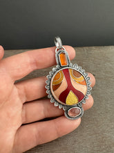 Load image into Gallery viewer, Cloisonné glass enamel with kyanite and andesine