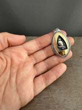 Load image into Gallery viewer, Silver and brass owl pendant