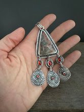 Load image into Gallery viewer, Crazy lace agate with garnets and jingle’s