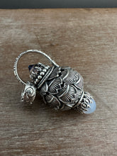 Load image into Gallery viewer, Vintage crystal and Blue Chalcedony dragon egg medallion