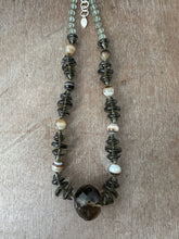 Load image into Gallery viewer, Vintage glass bead silk knotted necklace in neutrals