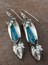 Load image into Gallery viewer, Apatite Earrings with Leaves