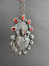 Load image into Gallery viewer, Garnets and Andesine Sacred Heart pendant